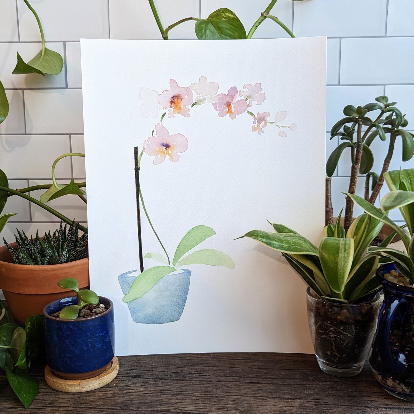 Watercolor Orchid Flower Print