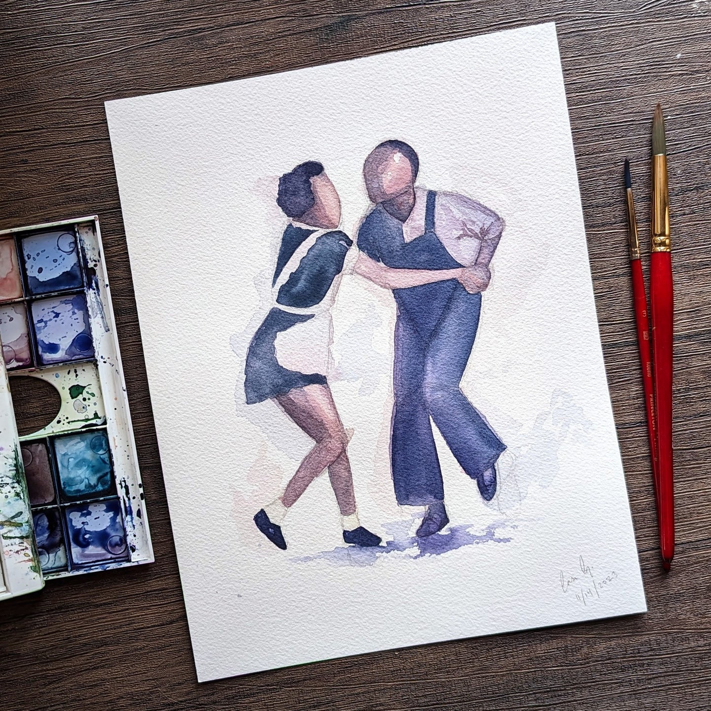 Swing Dance Watercolor Print | Frankie Manning and Ann Johnson | Jazz Dance | Lindy Hop