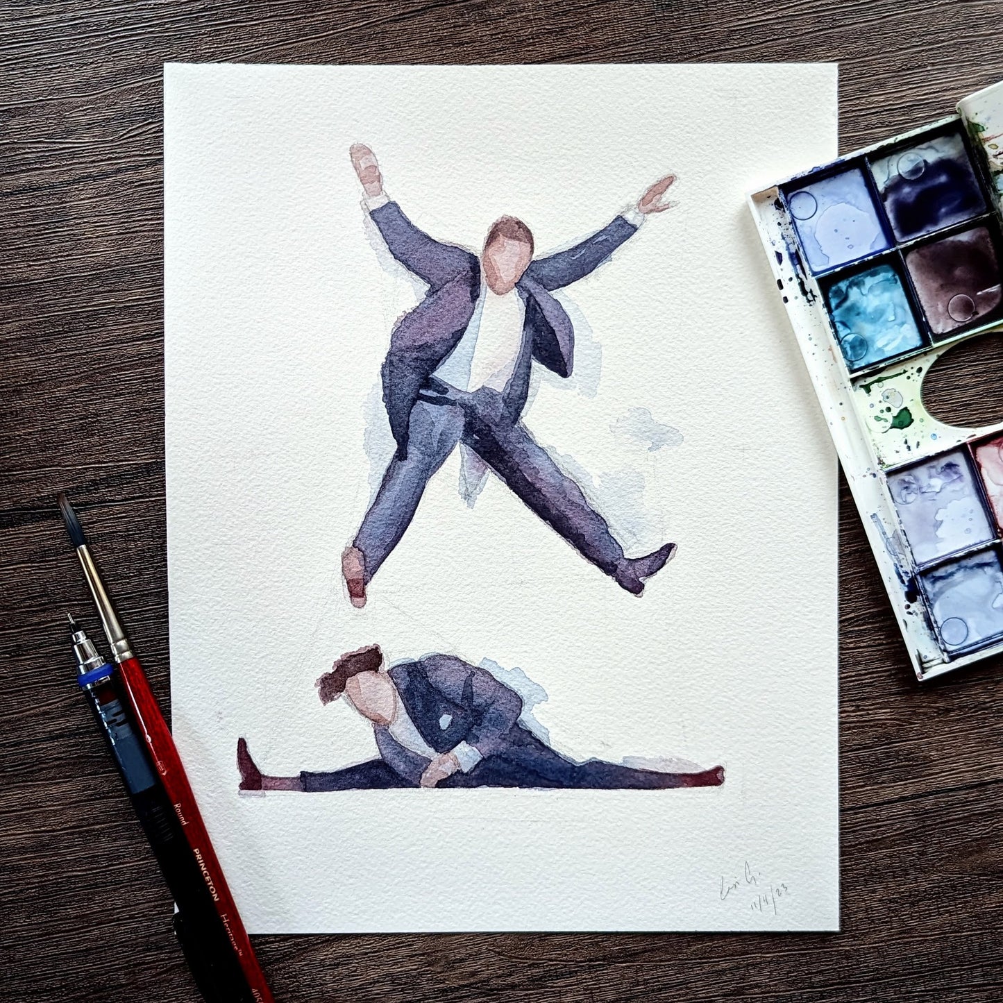 Nicholas Brothers Watercolor Print | Tap Dance | Jazz Dance