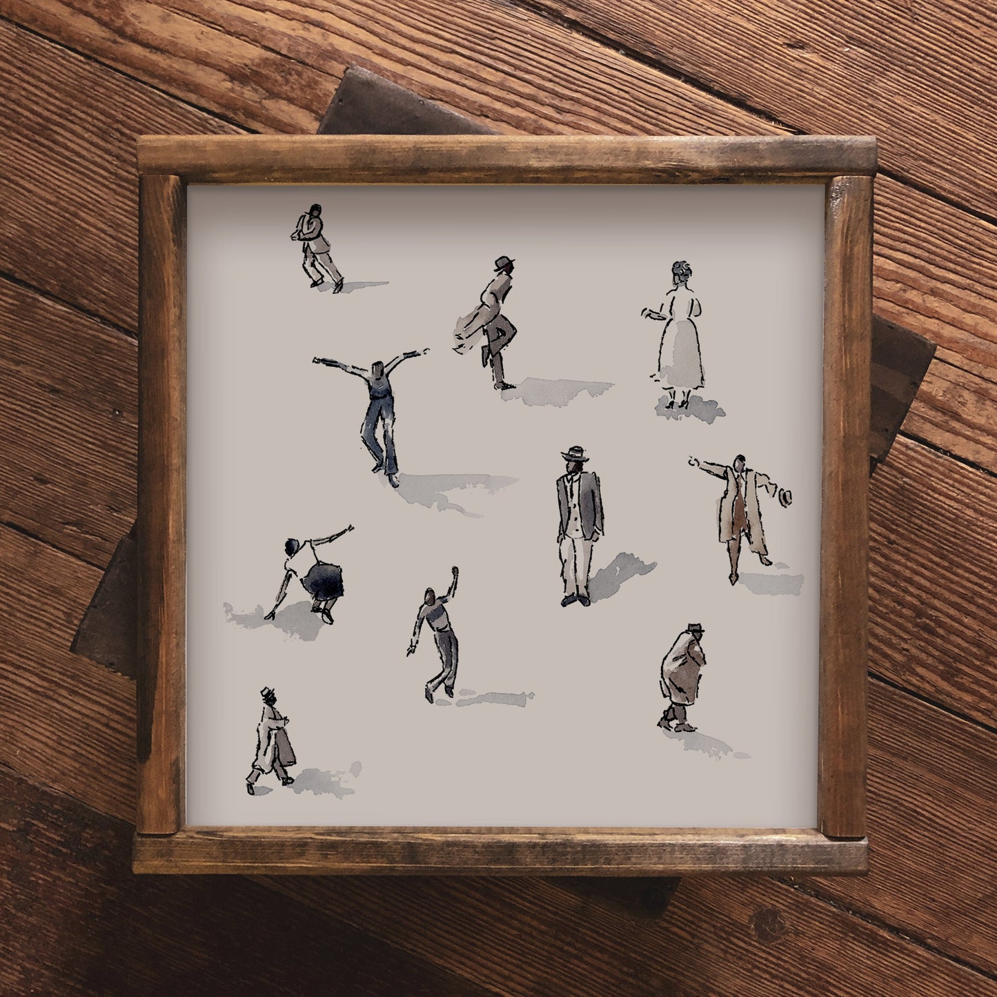 Watercolor Print | Bebop Dancers | 8x8 Jazz Dance Painting