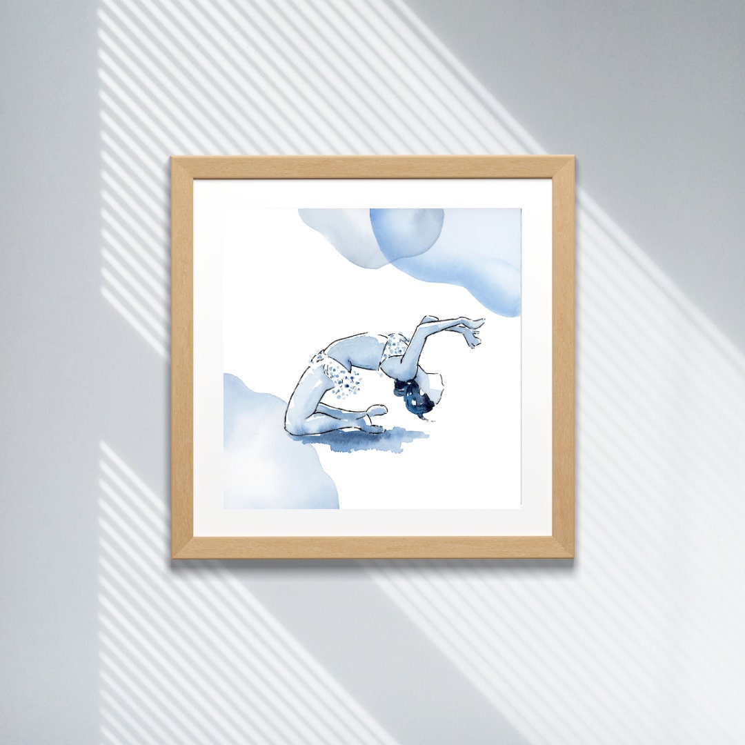 Watercolor Print | Madeline "Sahji" Jackson | Backbend | 8x8 Jazz Dance Painting