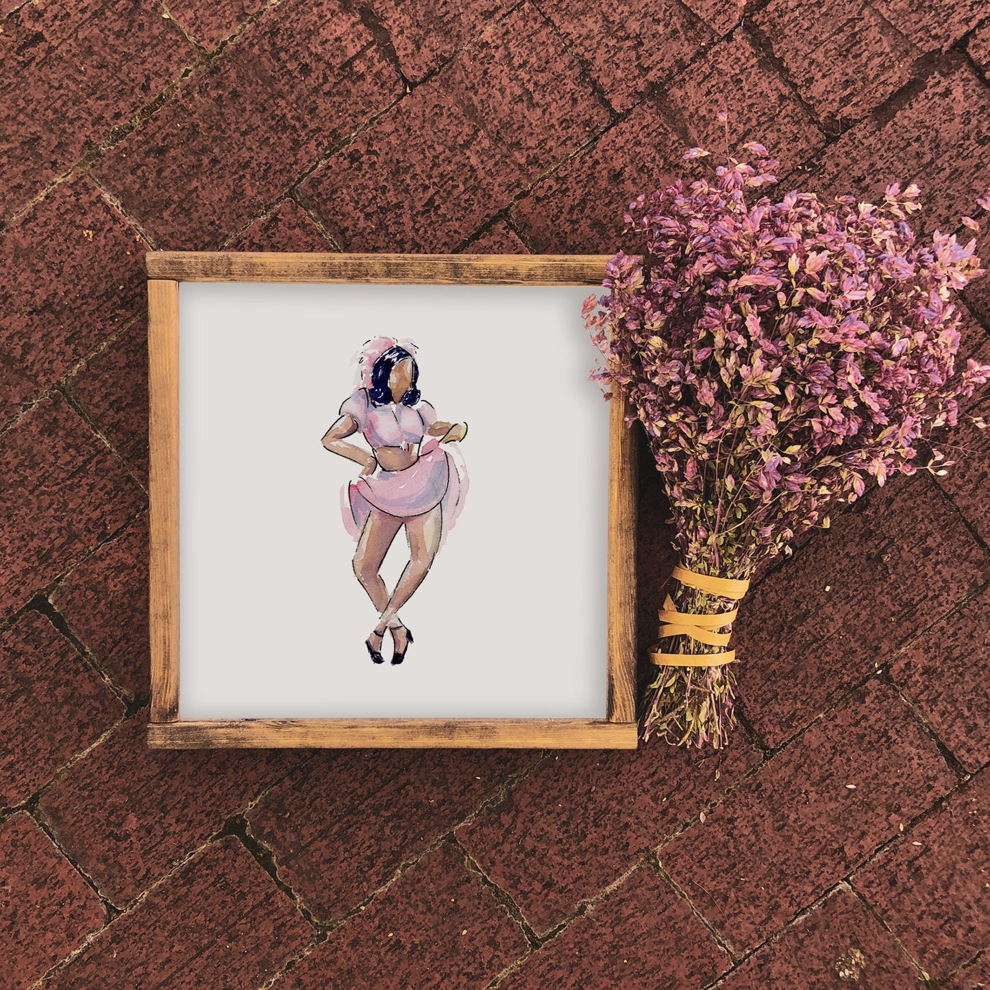 Watercolor Print | Mable Lee in Pink | 8x8 Jazz Dance Painting