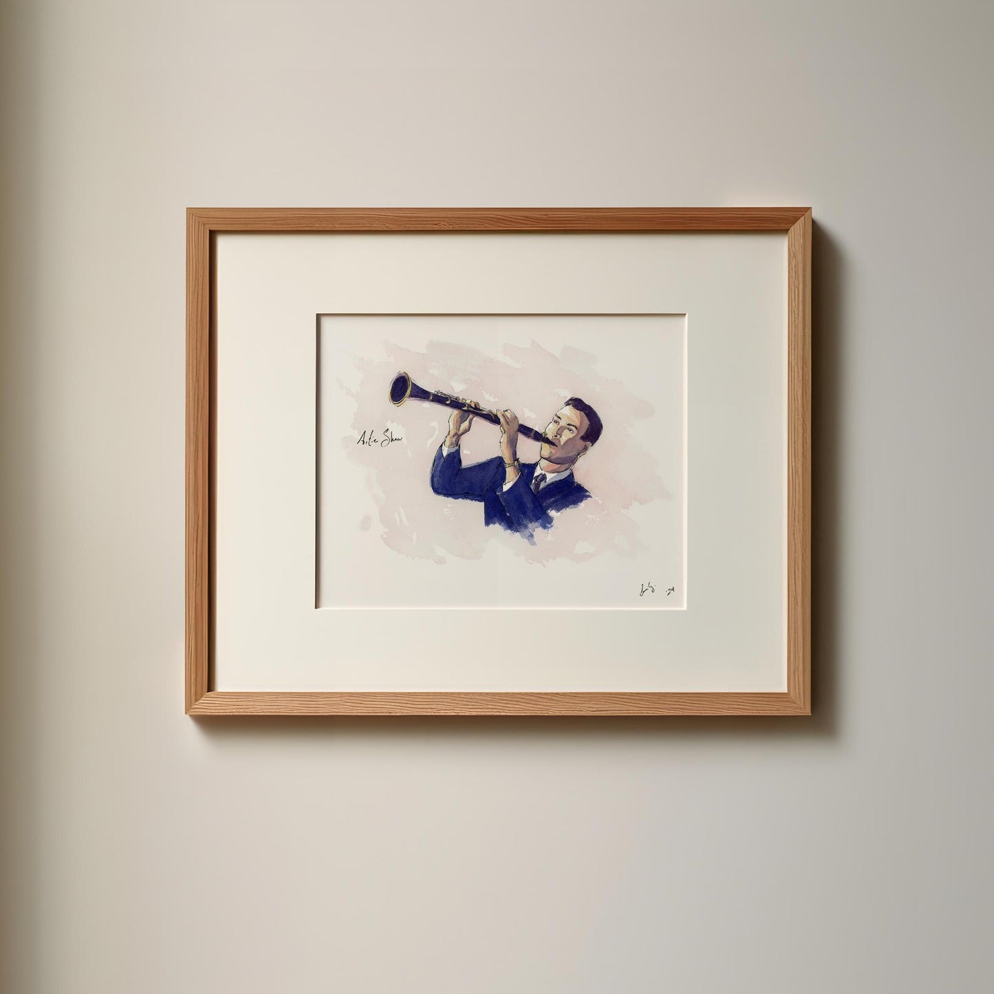Artie Shaw | Jazz Clarinet | Watercolor Print