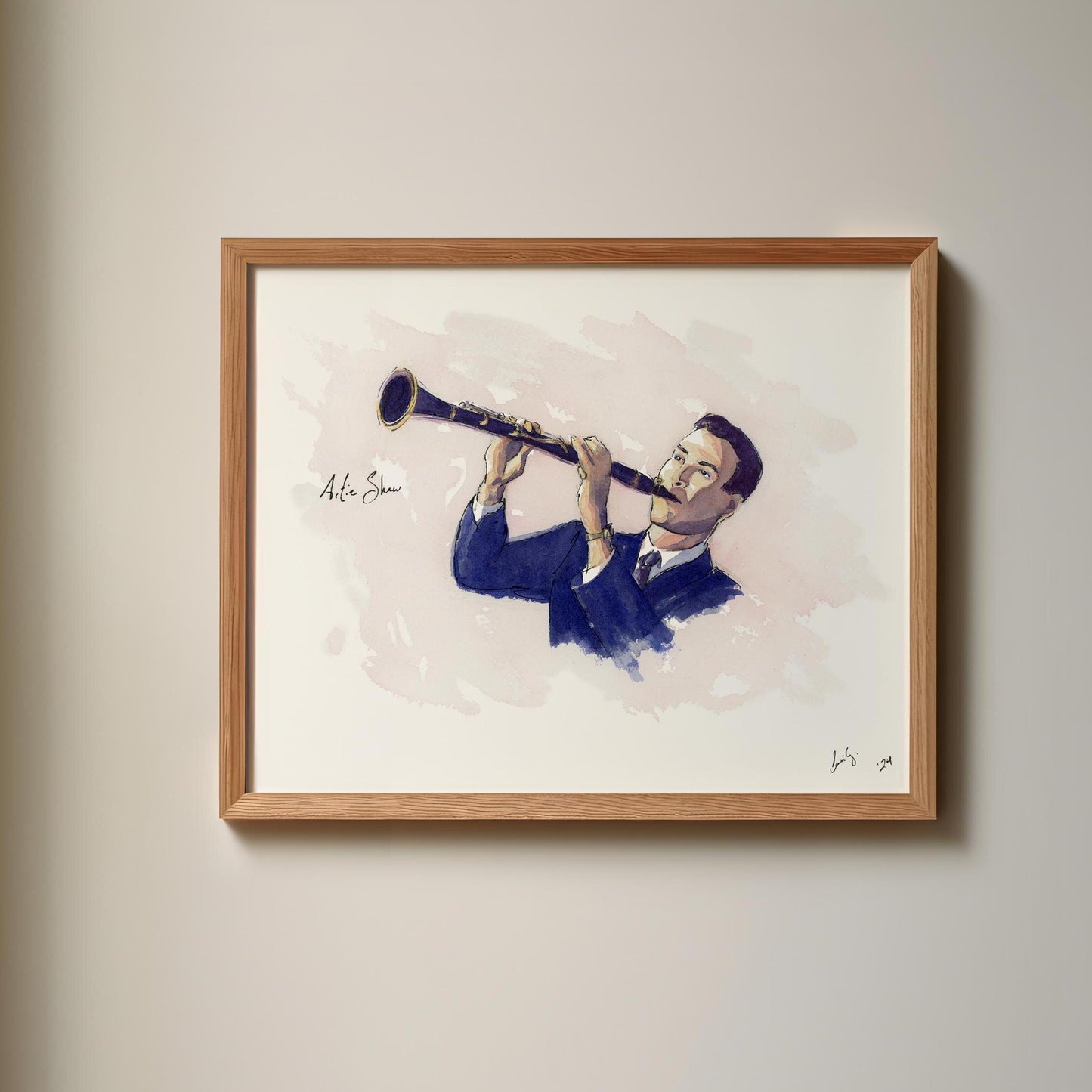 Artie Shaw | Jazz Clarinet | Watercolor Print