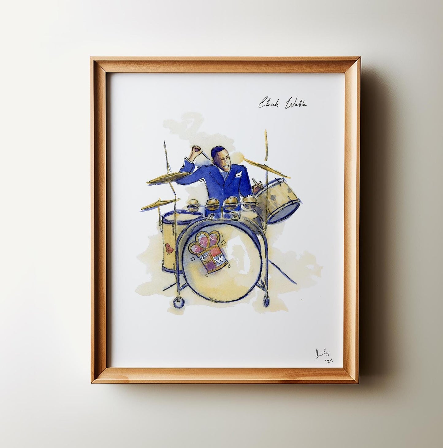 Chick Webb | Jazz Drummer | Watercolor Print