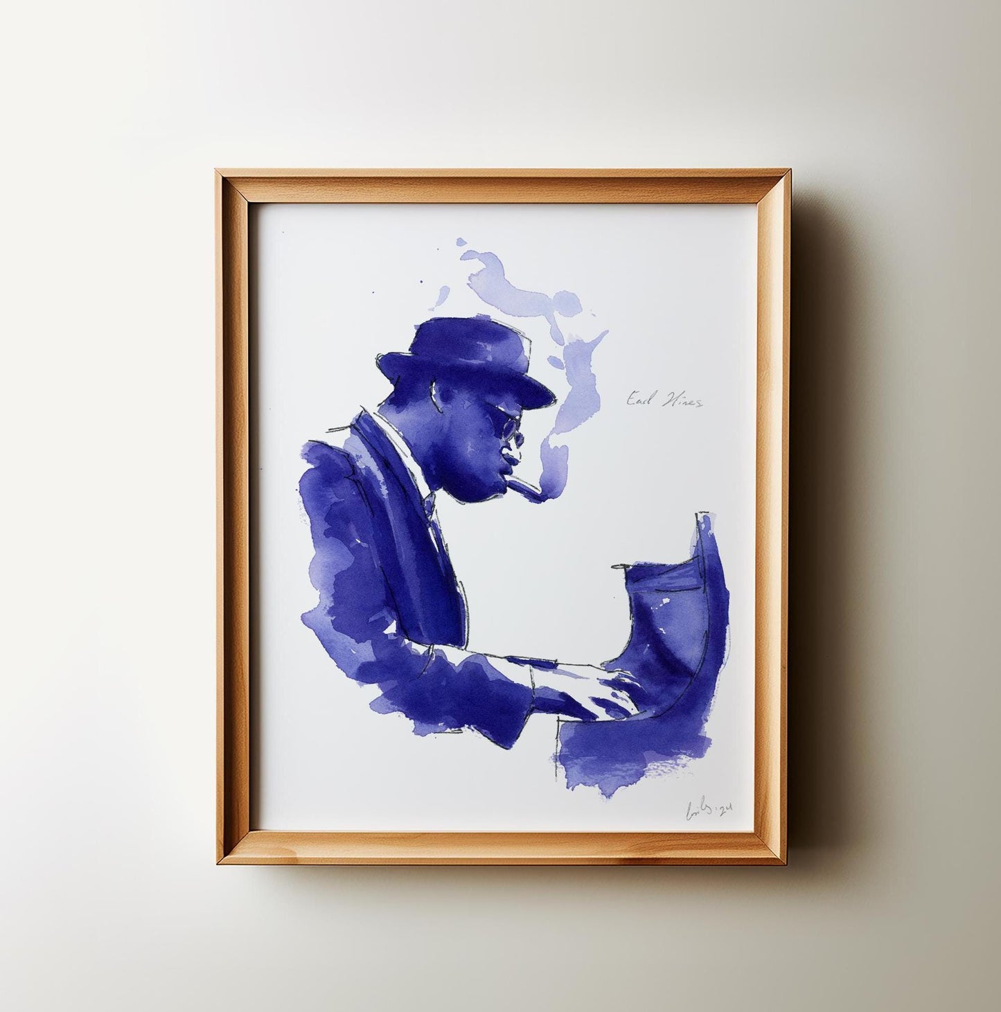 Earl Hines | Jazz Piano | Watercolor Print