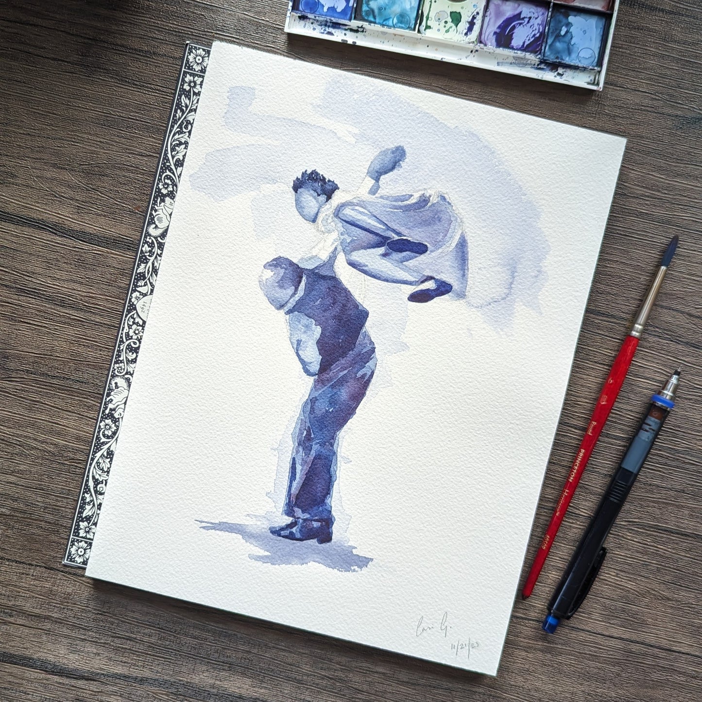 Willa Mae Ricker and Leon James do a Lindy Flip | Original Painting