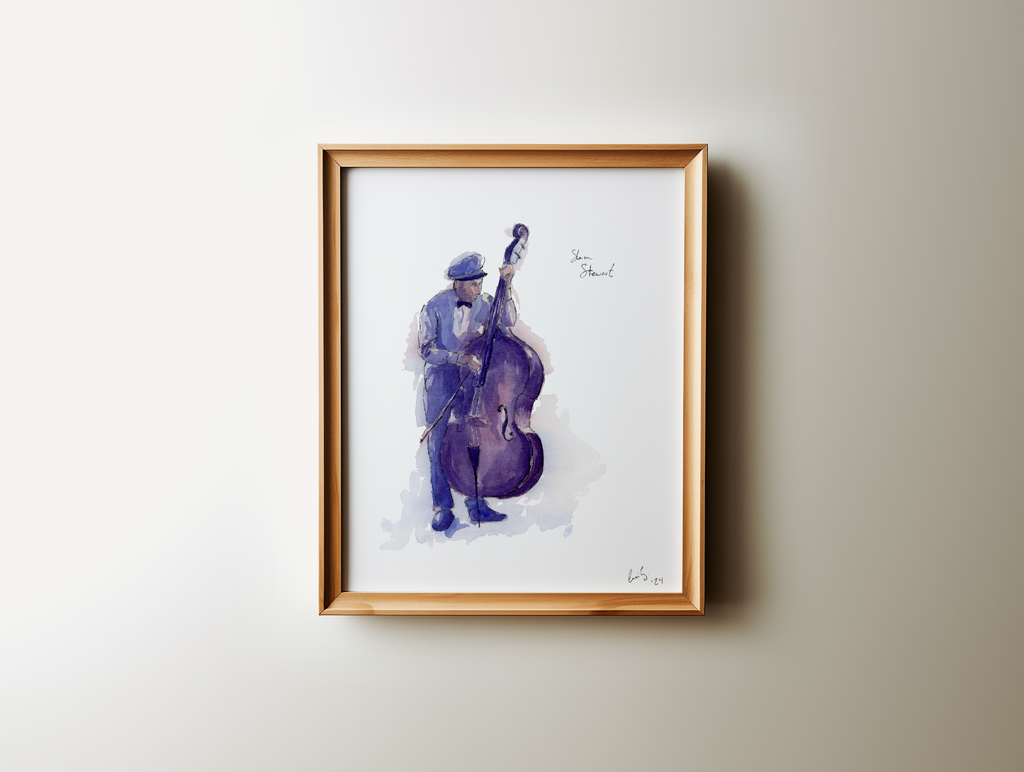 Slam Stewart | Jazz Bass | Watercolor Print