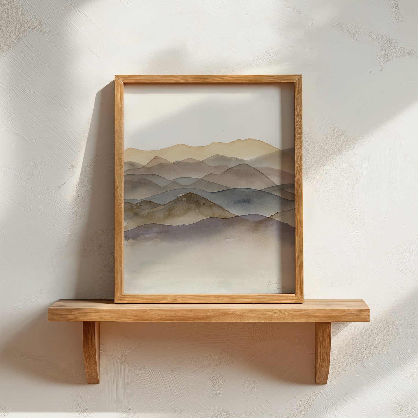 Watercolor Beige Mountains | Original Painting