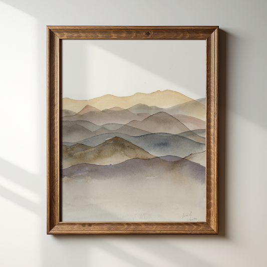 Watercolor Beige Mountains | Original Painting