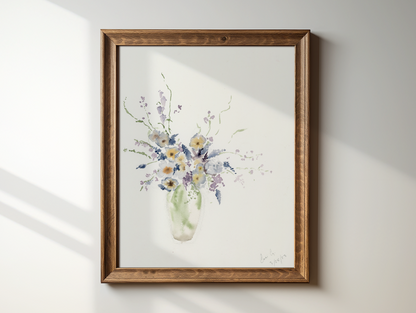 Soft Blue Bouquet  | Original Painting