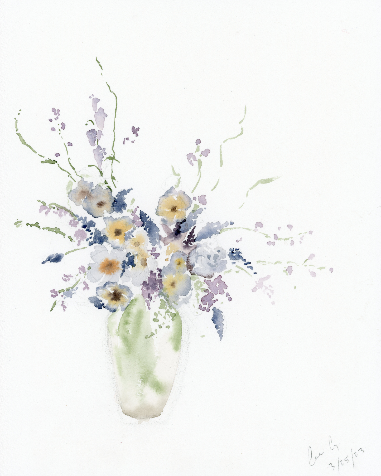 Soft Blue Bouquet  | Original Painting