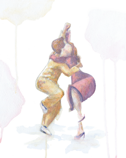 Collegiate Shag with Ray Hirsch and Patti Lacey -  Watercolor Print