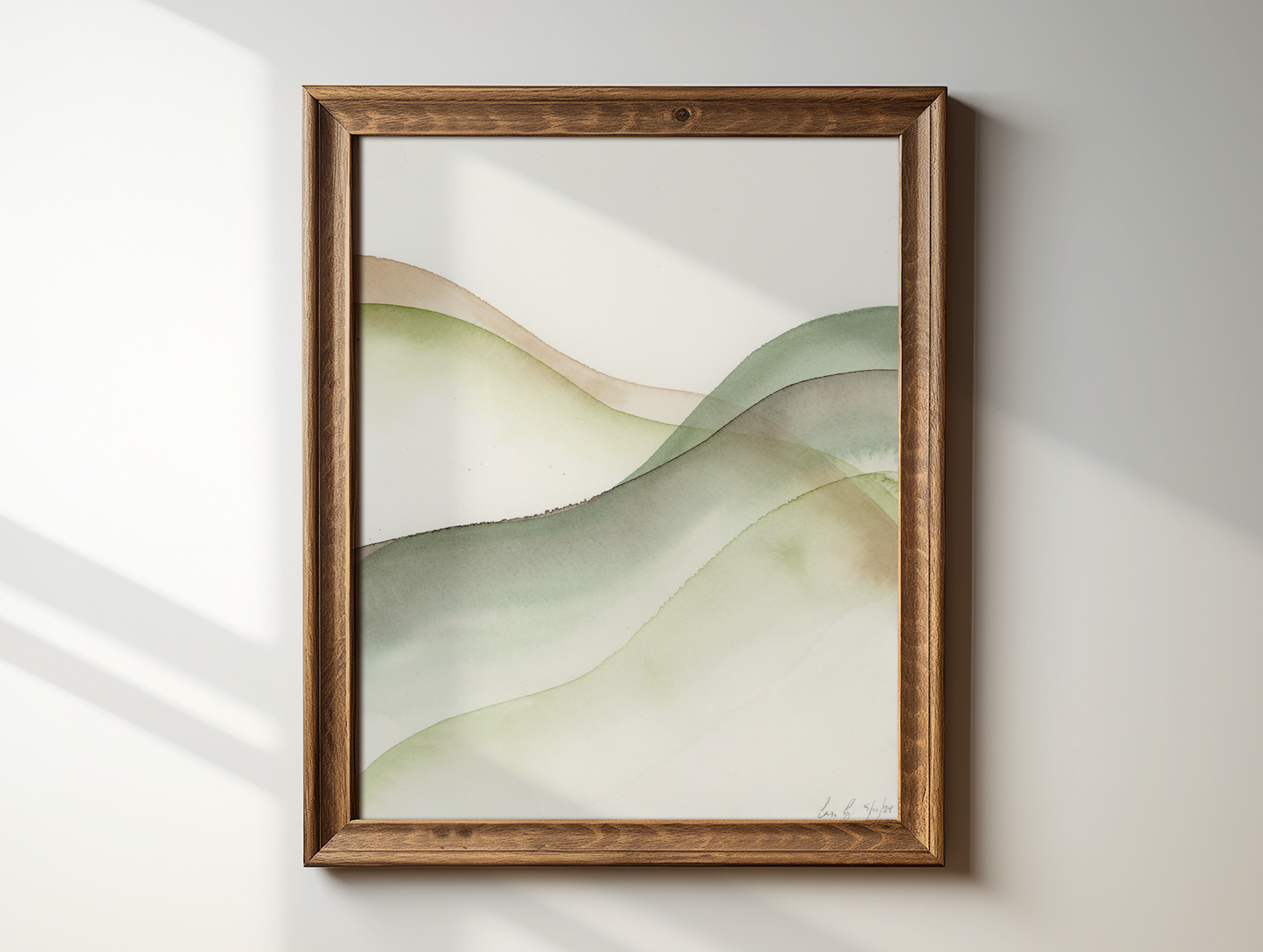 Watercolor Green Mountains | Original Painting