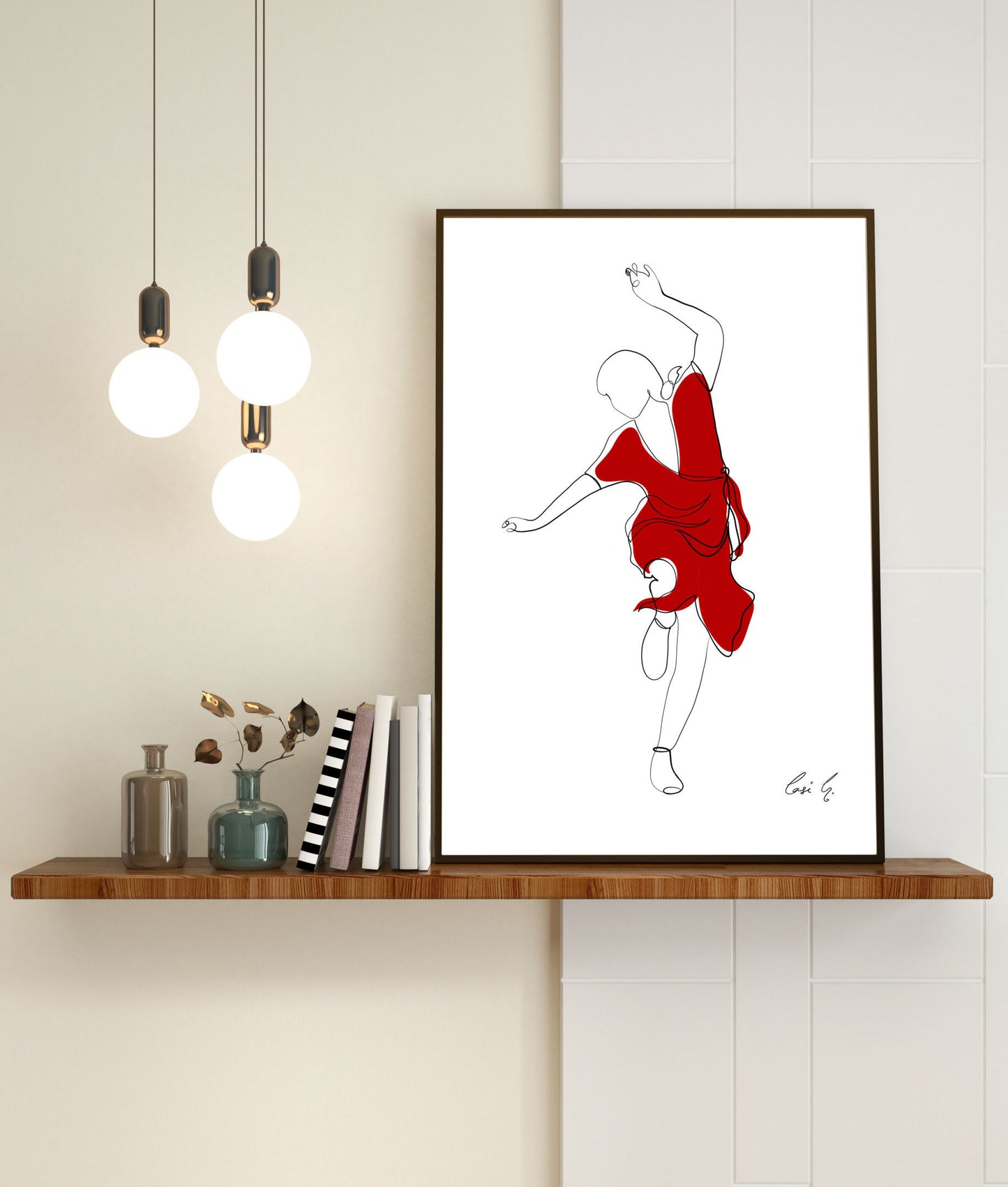 Minimalist Jazz Dance Print, One Line Drawing, Modern Wall Art, Giclee Print