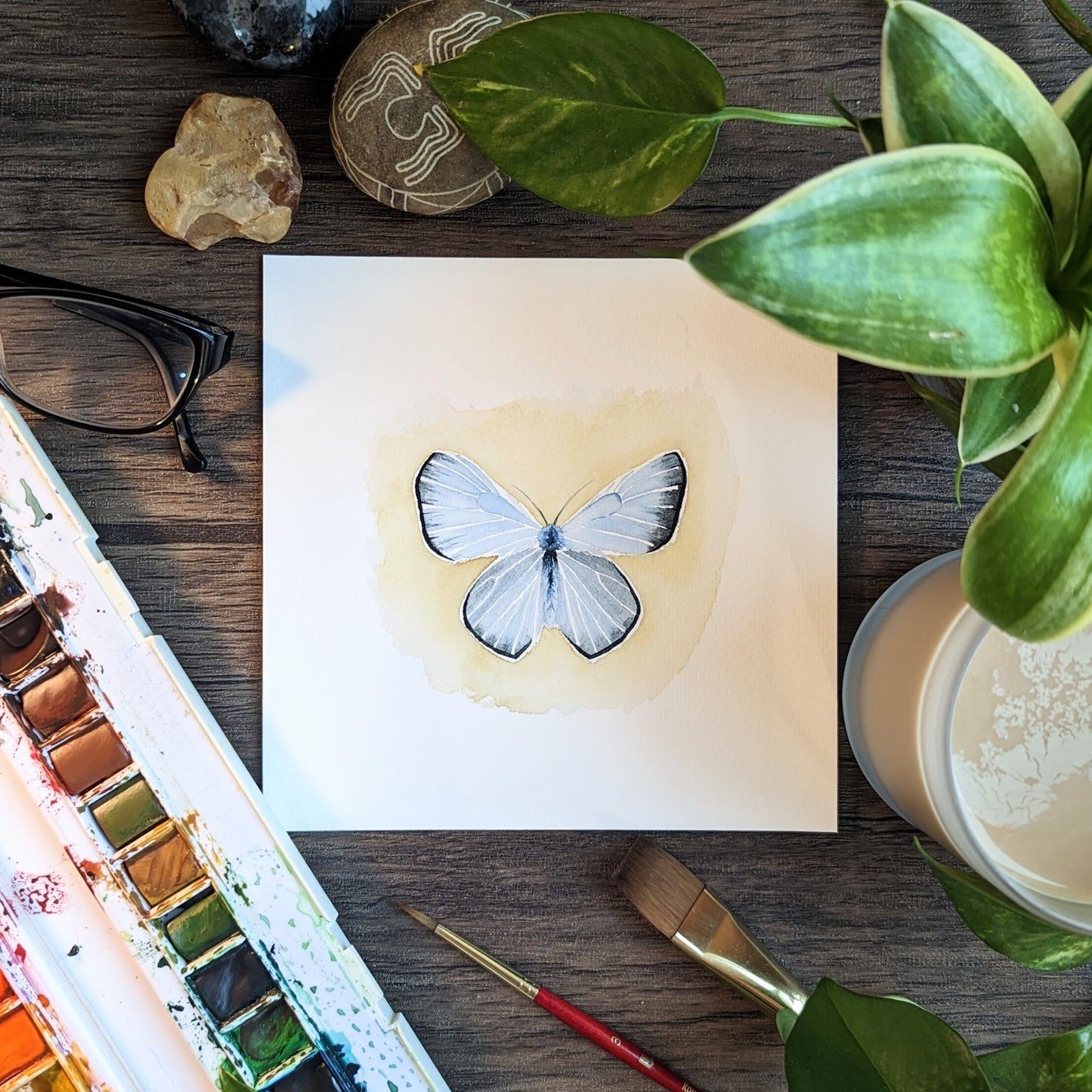 Watercolor Butterfly Print | Boisduval's Blue Butterfly