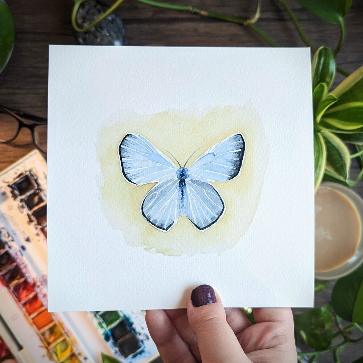 Watercolor Butterfly Print | Boisduval's Blue Butterfly