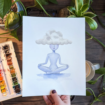 Brain Fog Watercolor Print | Mental Health | Painting