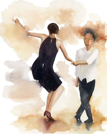 Watercolor Swing Dancing Print | Swing Out