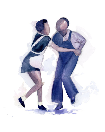 Swing Dance Watercolor Print | Frankie Manning and Ann Johnson | Jazz Dance | Lindy Hop