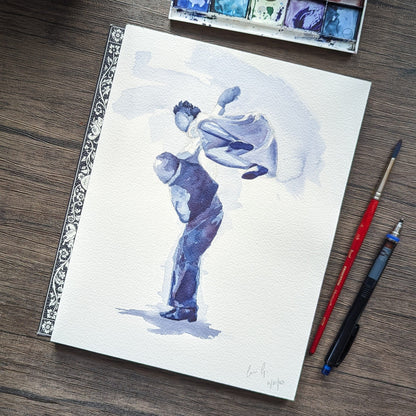 Swing Dance Watercolor Print | Leon James and Willa Mae Ricker | Jazz Dance | Lindy Hop | Frankie Throw | Lindy Flip