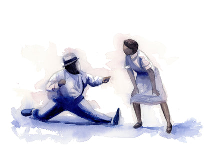 Jazz Dance Watercolor Print | Troy Brown, Sr. and Ivie Anderson | Solo Jazz | Lindy Hop