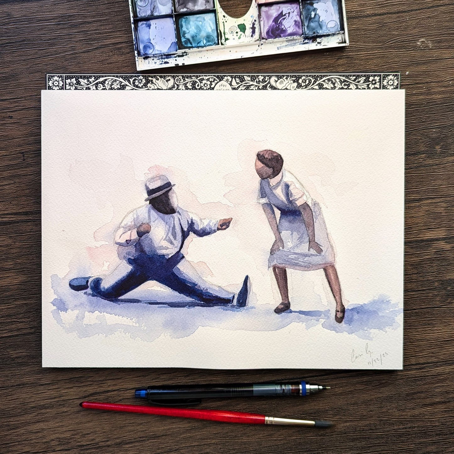 Jazz Dance Watercolor Print | Troy Brown, Sr. and Ivie Anderson | Solo Jazz | Lindy Hop