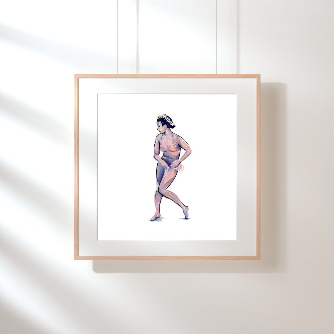 Watercolor Print | Madeline "Sahji" Jackson | 8x8 Sensual Jazz Dance Painting