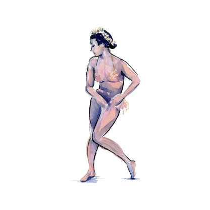 Watercolor Print | Madeline "Sahji" Jackson | 8x8 Sensual Jazz Dance Painting