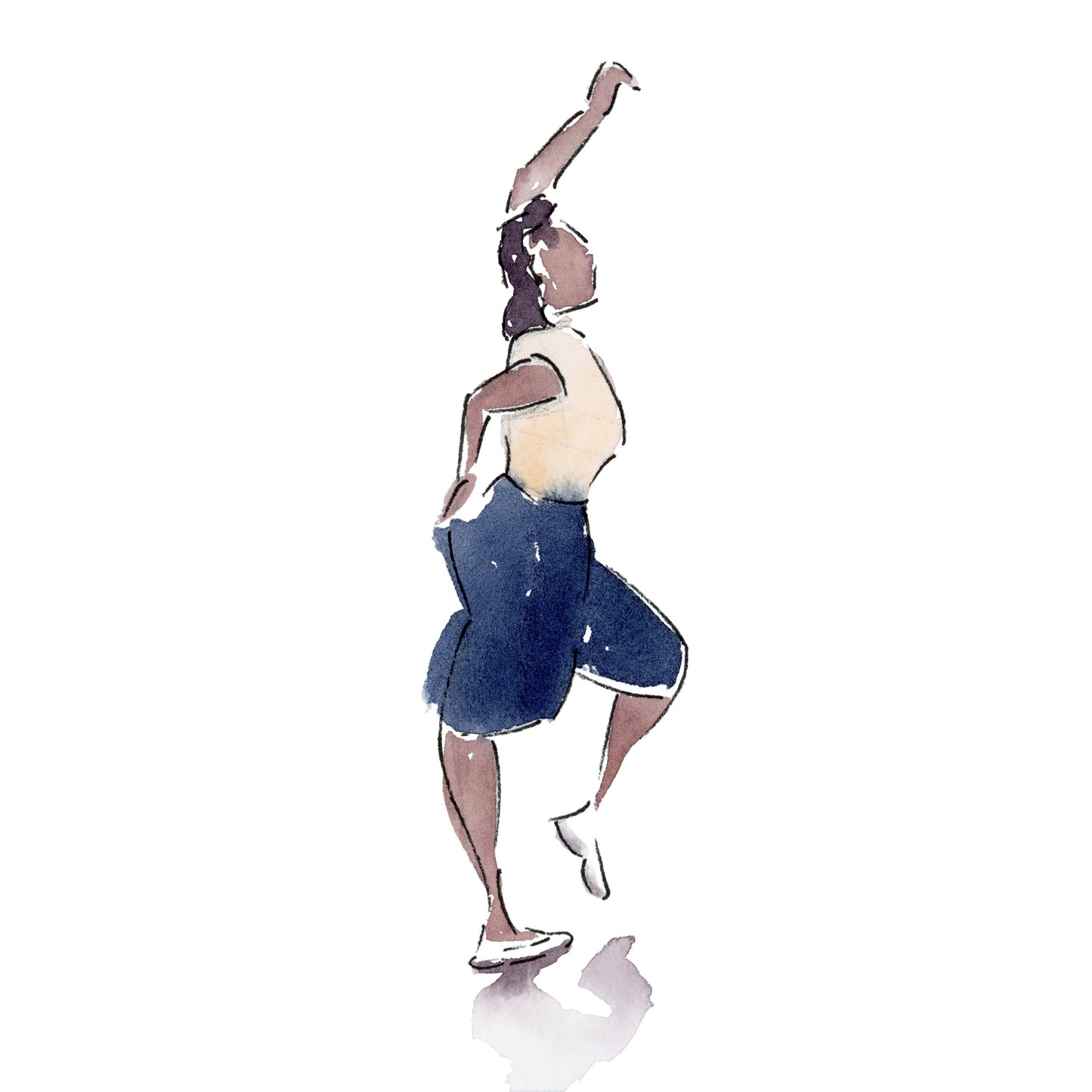 Watercolor Print | Norma Miller | 8x8 Jazz Dance Painting