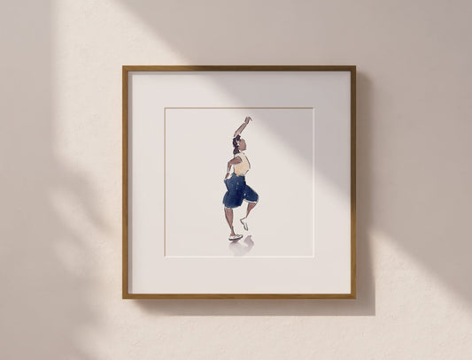 Watercolor Print | Norma Miller | 8x8 Jazz Dance Painting