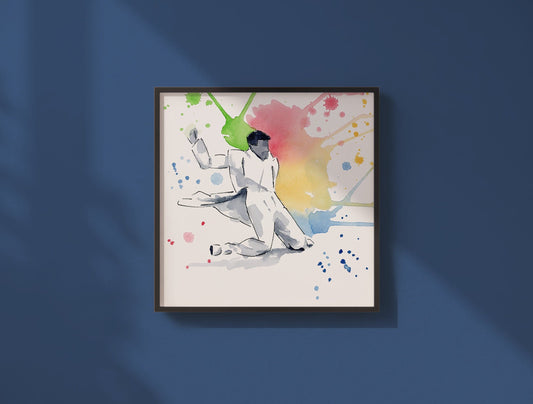 Jazz Dance Watercolor Print | Cab Calloway | Knee Drop | 8x8 Dance Painting