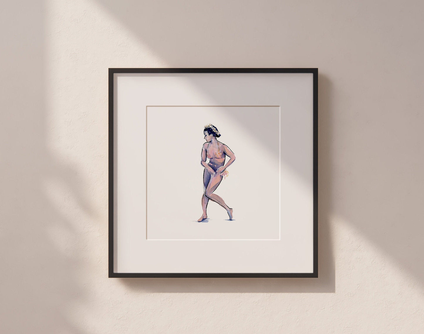 Watercolor Print | Madeline "Sahji" Jackson | 8x8 Sensual Jazz Dance Painting