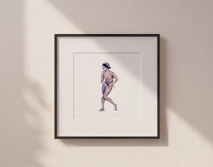 Watercolor Print | Madeline "Sahji" Jackson | 8x8 Sensual Jazz Dance Painting