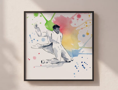 Jazz Dance Watercolor Print | Cab Calloway | Knee Drop | 8x8 Dance Painting