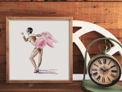 Watercolor Print | Josephine Baker | Charleston | 8x8 Jazz Dance Painting