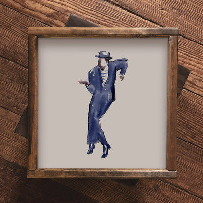 Jazz Dance Watercolor Print | Leon James | 8x8 Jazz Blues Dance Painting