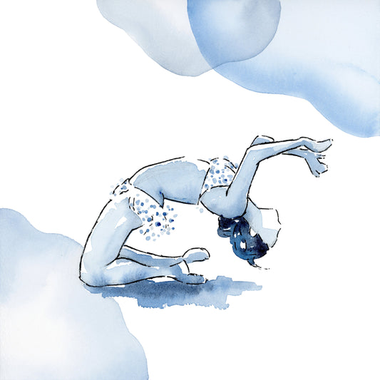 Watercolor Print | Madeline "Sahji" Jackson | Backbend | 8x8 Jazz Dance Painting