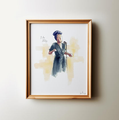 Billie Holiday | Jazz and Blues Singer | Watercolor Print