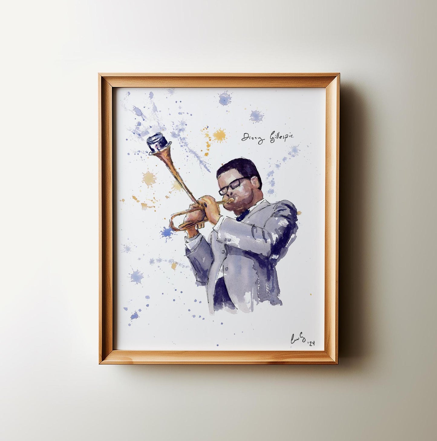 Dizzy Gillespie | Jazz Trumpet | Watercolor Print