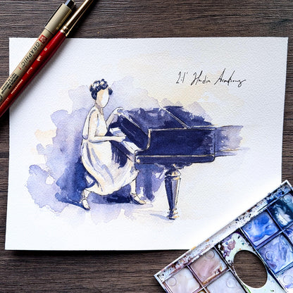 Lil Hardin Armstrong | Jazz Piano | Watercolor Print