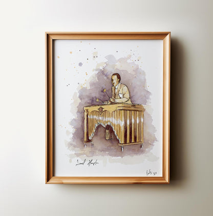 Lionel Hampton | Jazz Vibraphone | Watercolor Print