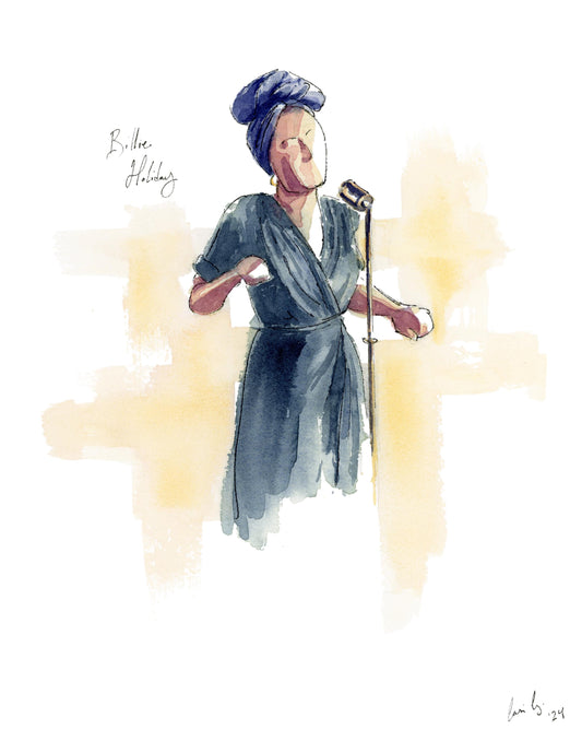 Billie Holiday | Jazz and Blues Singer | Watercolor Print