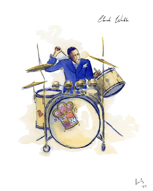 Chick Webb | Jazz Drummer | Watercolor Print