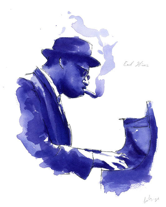 Earl Hines | Jazz Piano | Watercolor Print