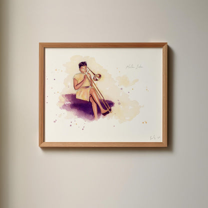 Melba Liston | Jazz Trombone | Watercolor Print