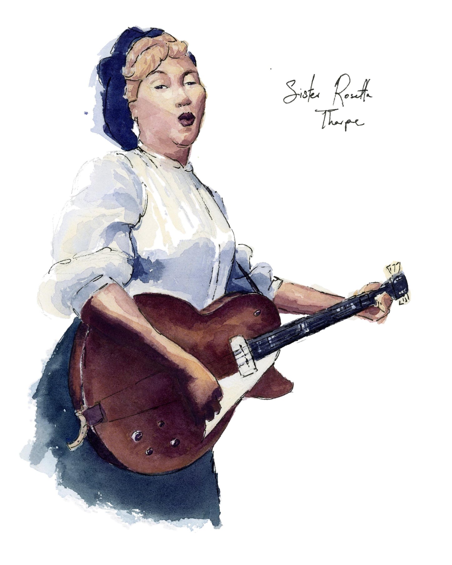 Sister Rosetta Tharpe | Guitar | Watercolor Print