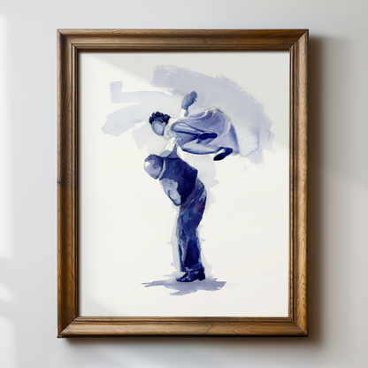 Willa Mae Ricker and Leon James do a Lindy Flip | Original Painting